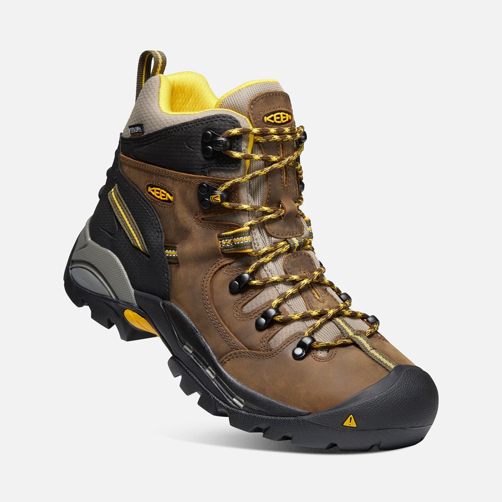 Botas de Trabajo Keen Mexico Marrom/Negros - Hombre Pittsburgh 6\" (Steel Toe) - EL6085374